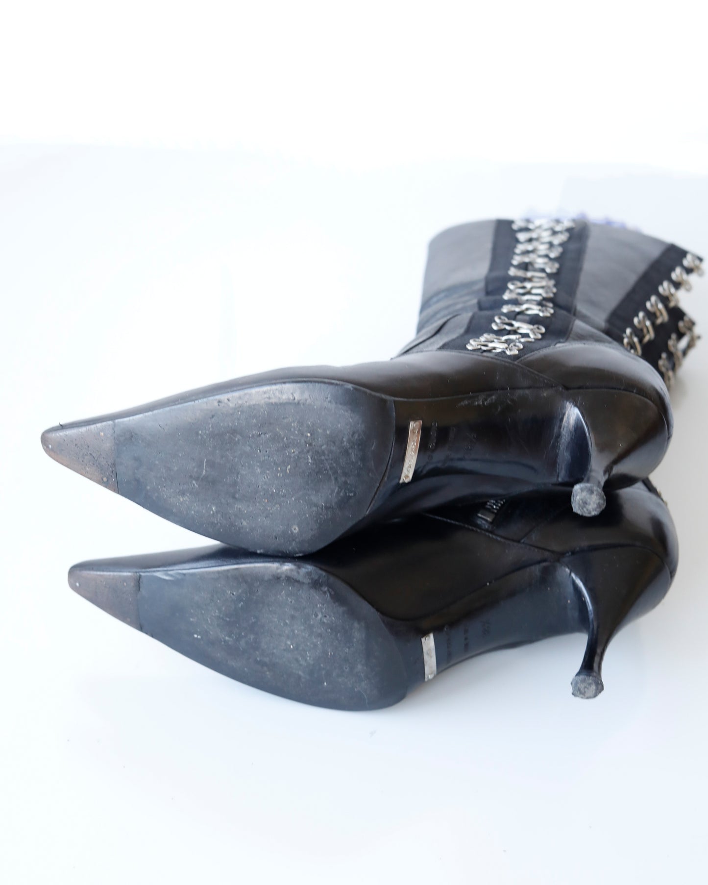 Dolce & Gabbana 2003 hock & eye closure boots