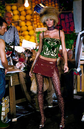 Dolce & Gabbana Spring 2000 velvet Corset