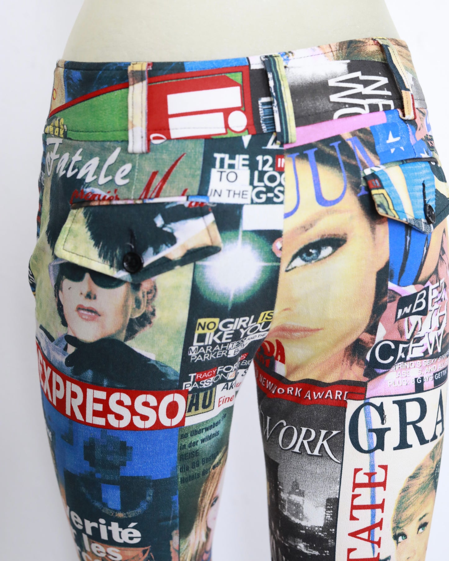 SS 2001 Iconic Dolce & Gabbana magazine print trousers
