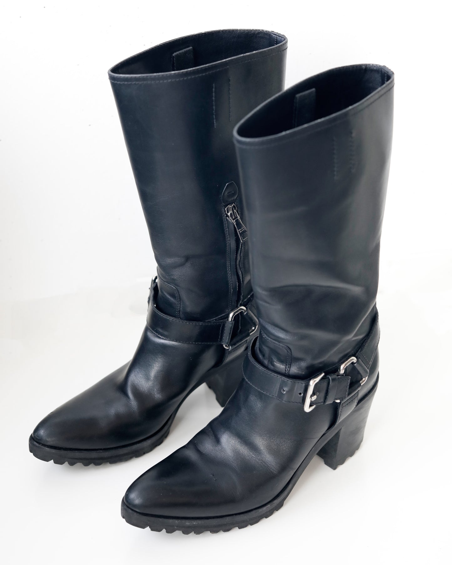 Prada Biker Boots with harness and chunky Sole