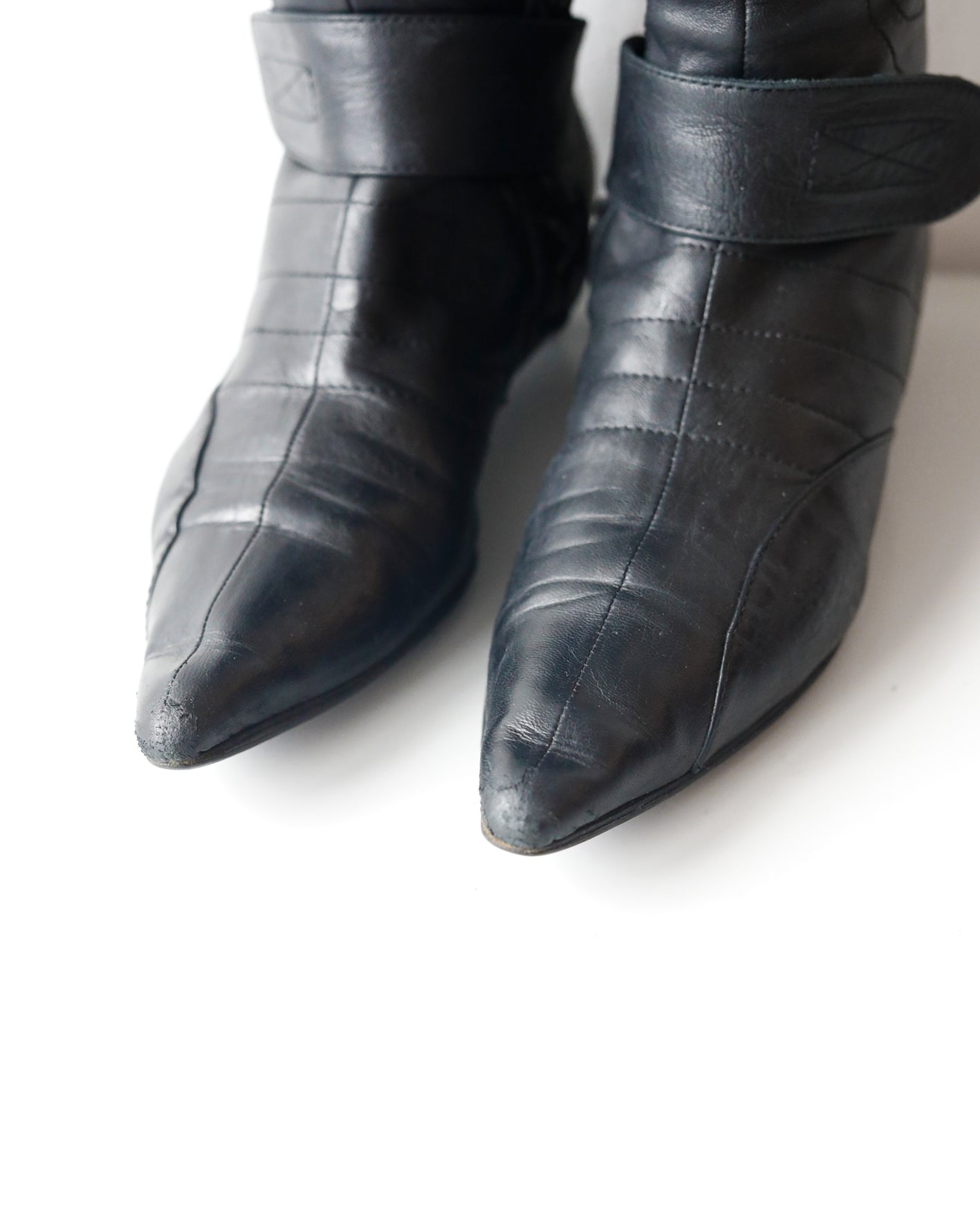 Dior by Galliano Leather Boots with lacing and velcro fasterner