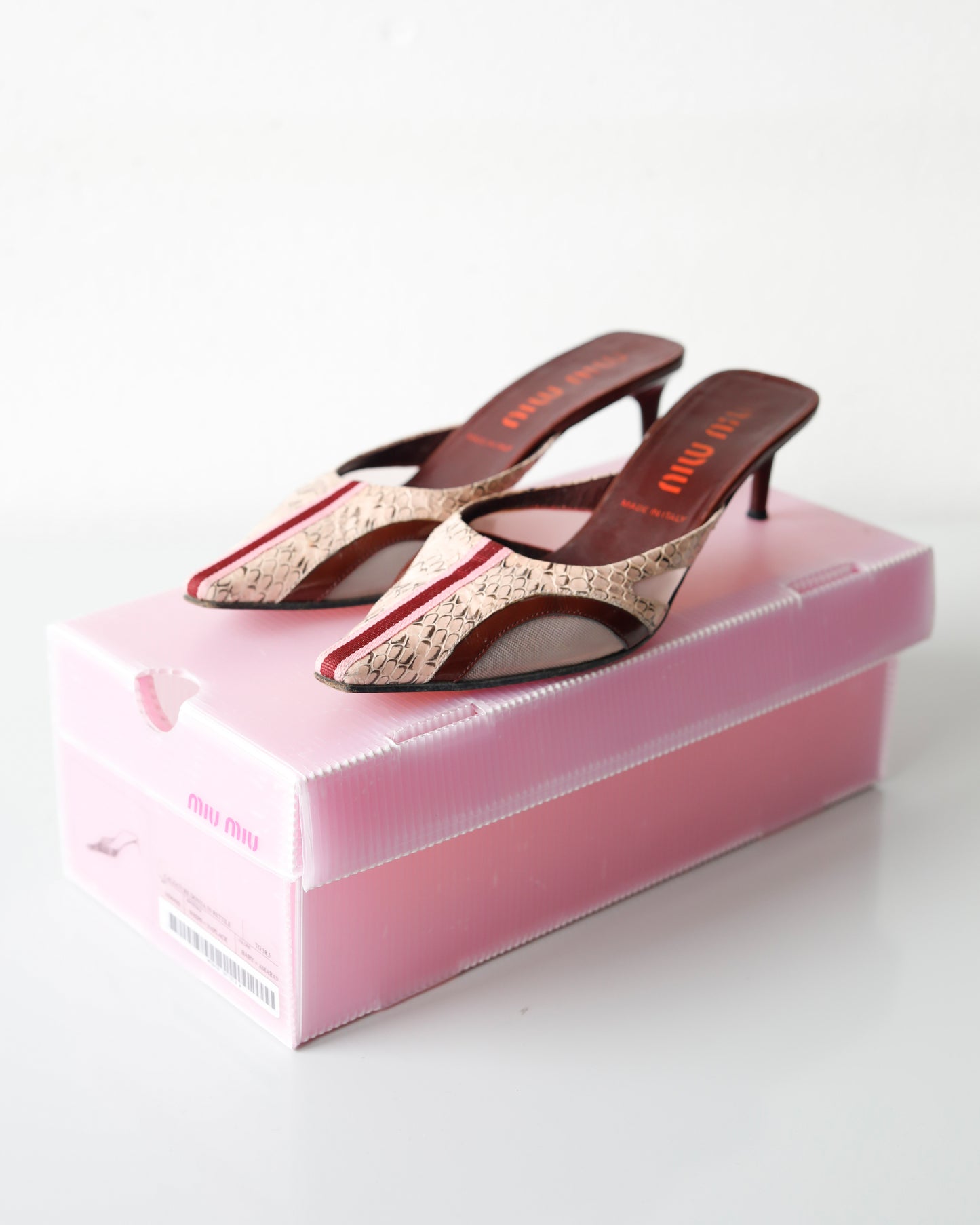 S/S 2000 Miu Miu Python Kitten Heels