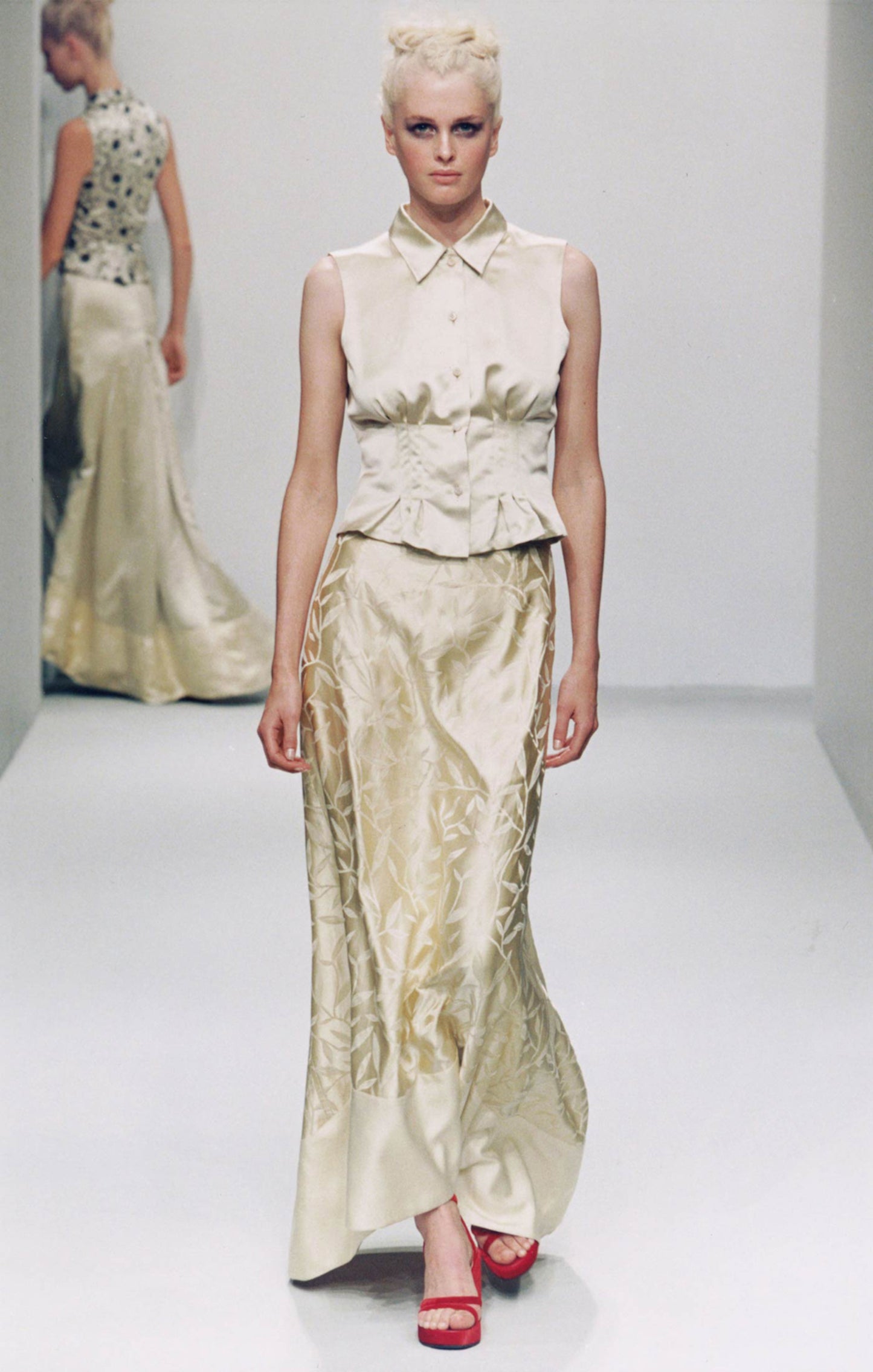 SS 1997 Prada Silk Leaf Skirt