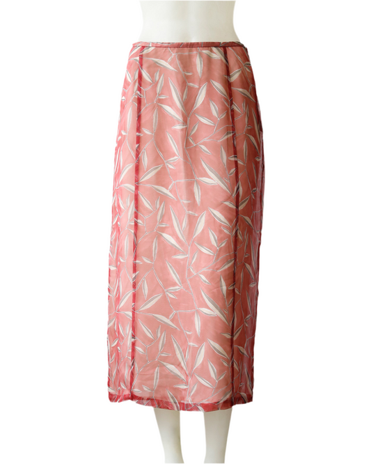 SS 1997 Prada Silk Leaf Skirt