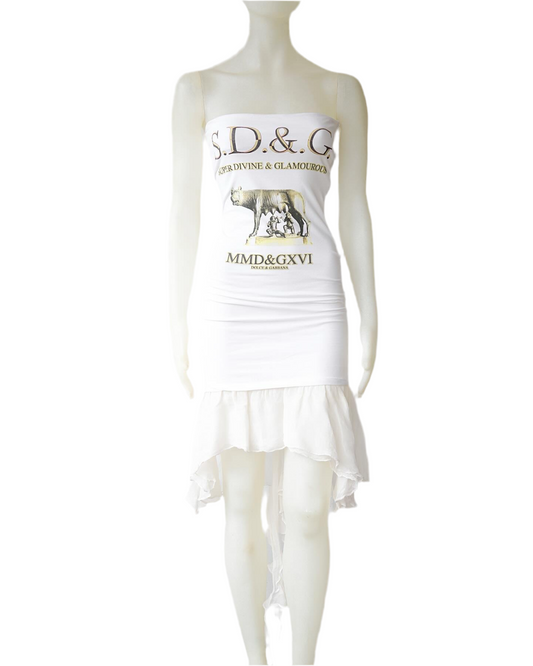 D&G Spring 2003 Rome Tube Runway dress with “Capitoline wolf” Print