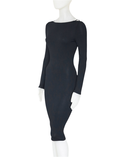 S/S 1998 Gucci by Tom Ford Runway Bodycon Midi Dress Leather Straps
