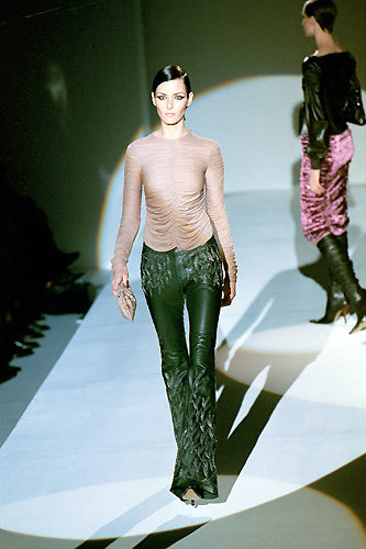 Gucci Fall 1999 embroidered leather pants