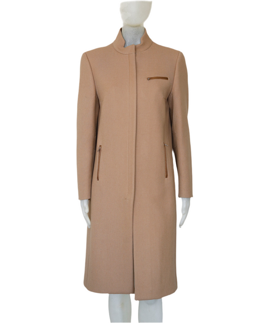 FW 1999 Prada Wool Coat with leather applications