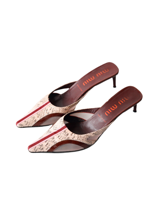 S/S 2000 Miu Miu Python Kitten Heels