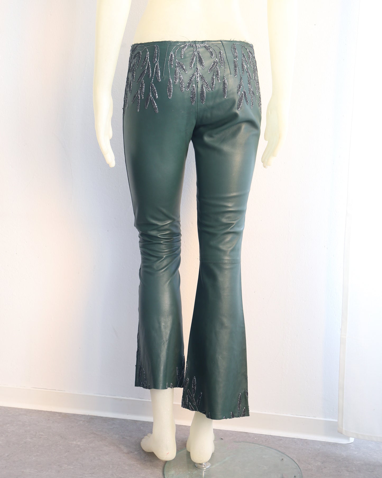 Gucci Fall 1999 embroidered leather pants