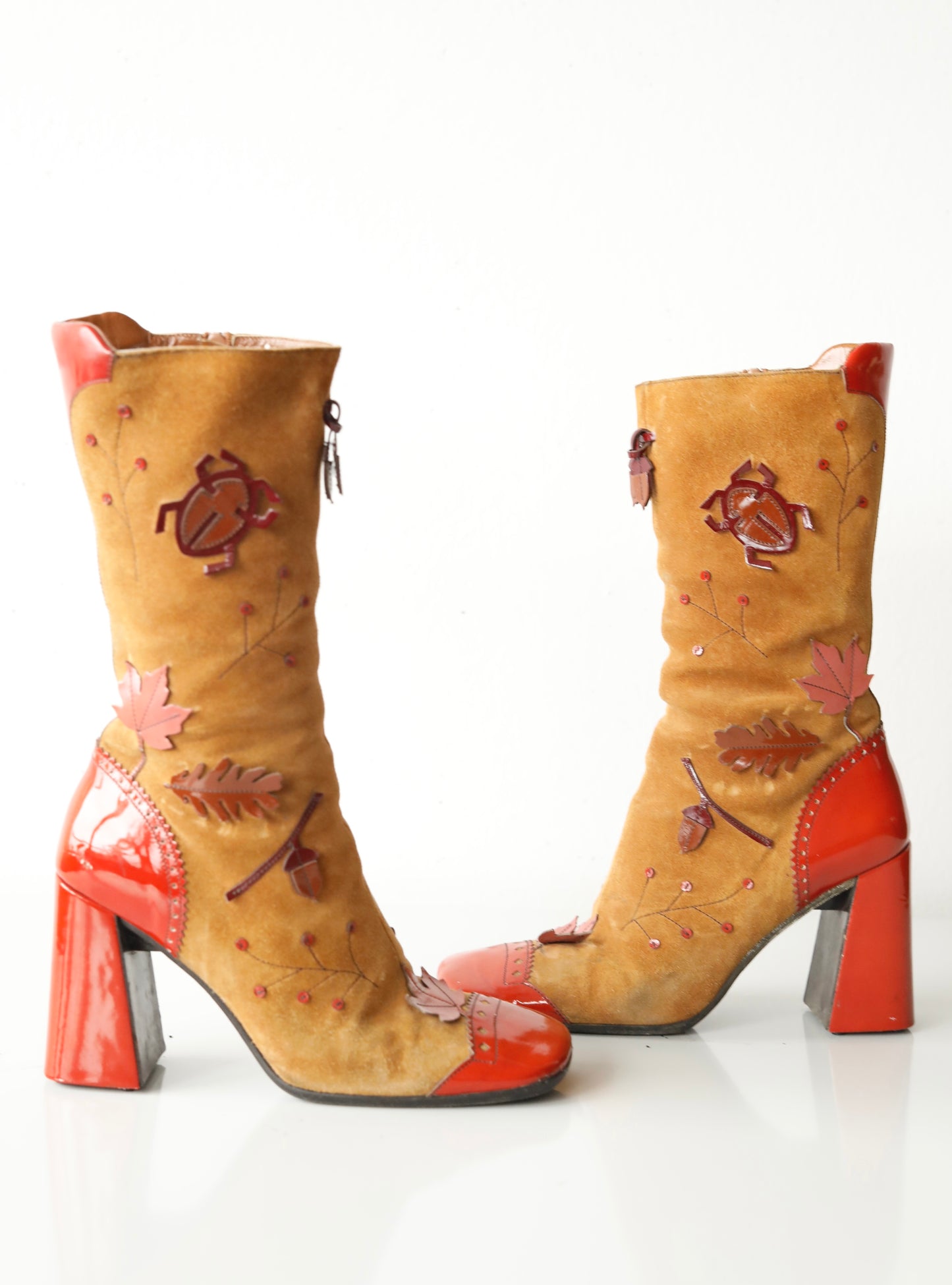 FW 1999 Prada Bug & Leaf Suede Boots