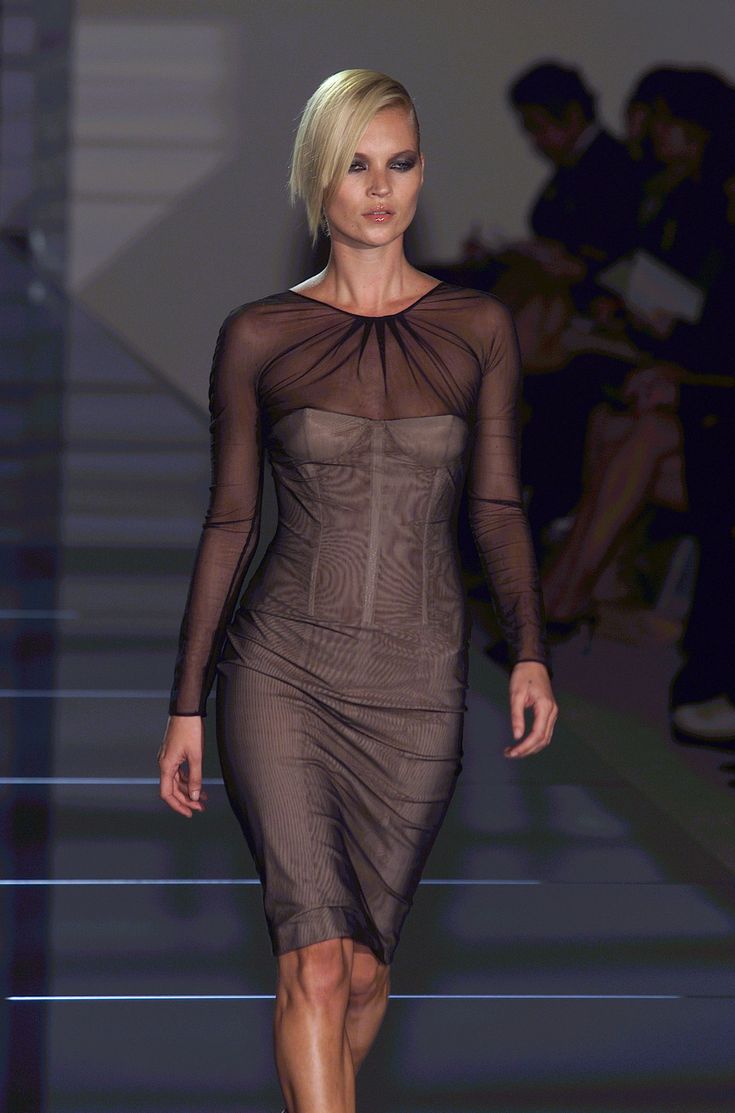 Gucci by Tom Ford Spring 2001 Kate Moss Runway  Bustier Corset Dress