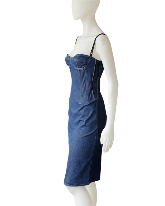 D&G denim corset dress with lacing