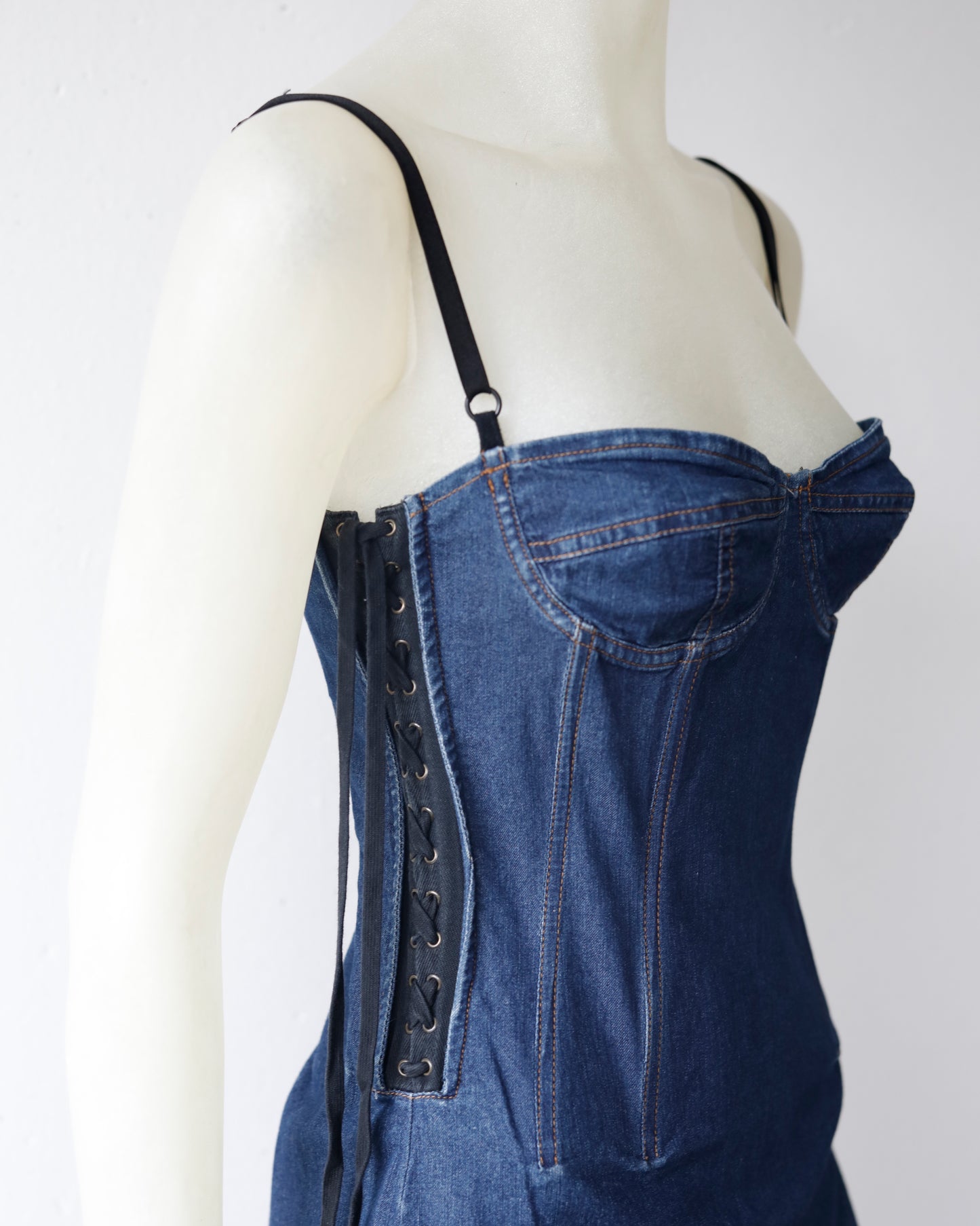 D&G denim corset dress with lacing