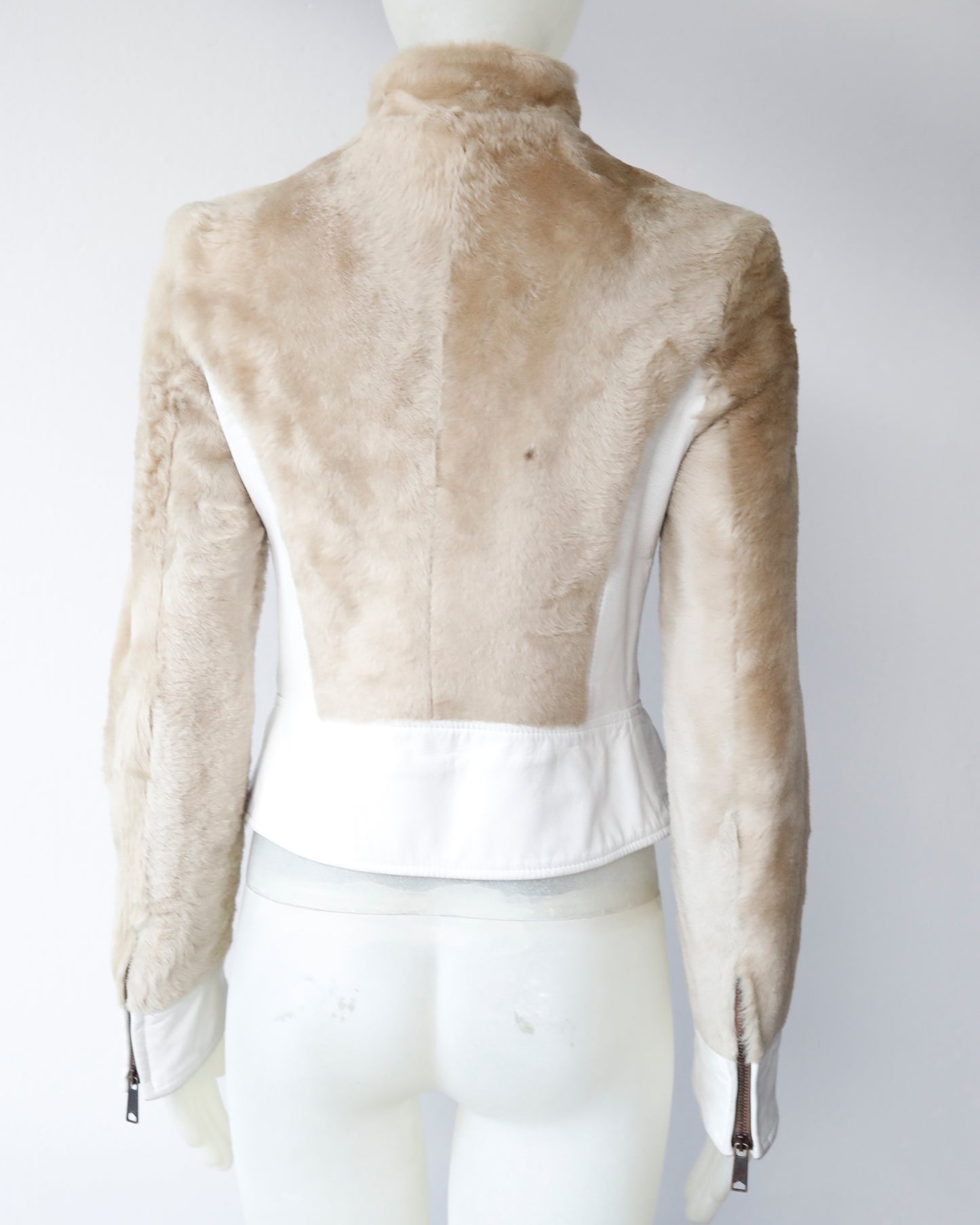 Dolce & Gabbana leather and fur biker jacket hi