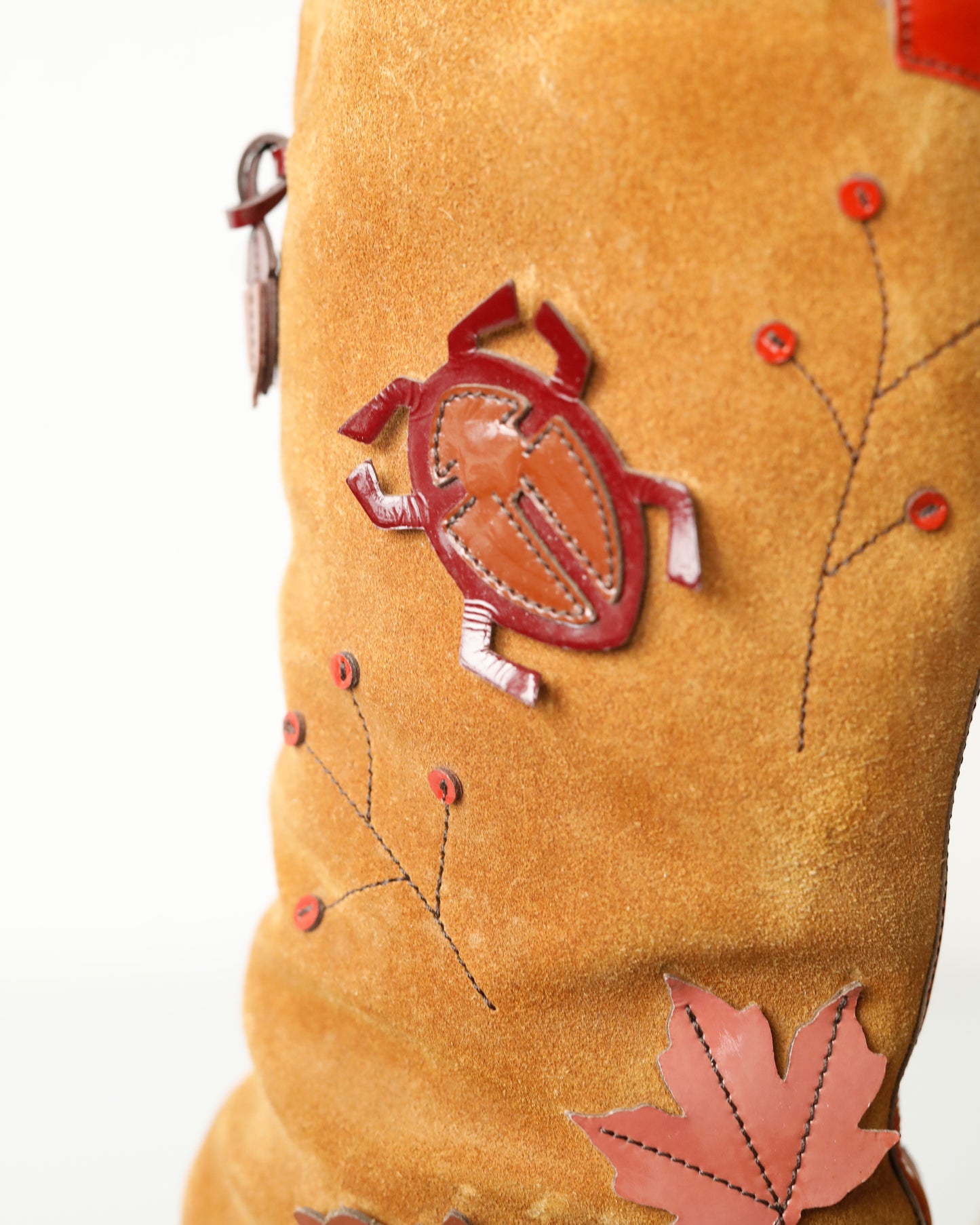 FW 1999 Prada Bug & Leaf Suede Boots