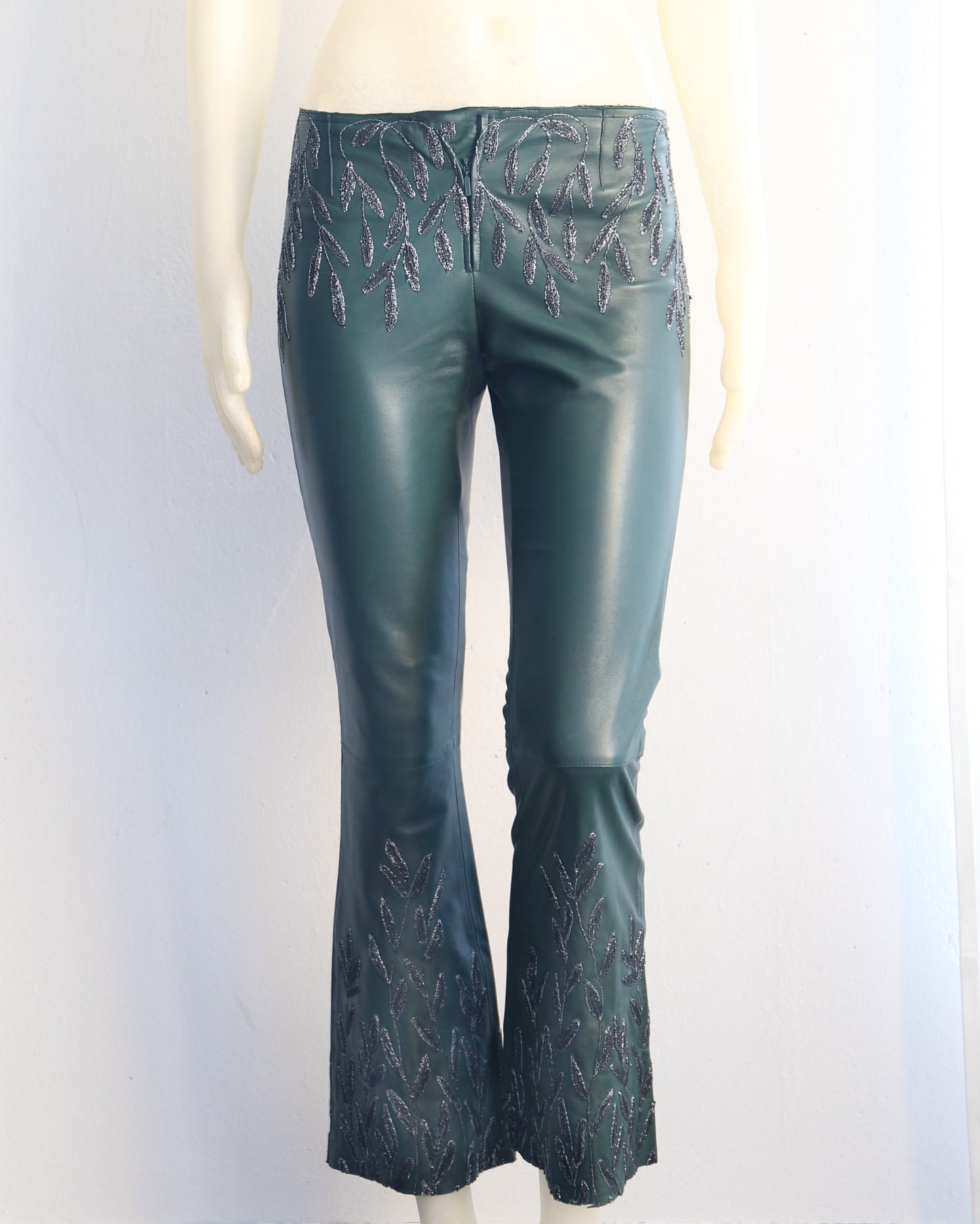 Gucci Fall 1999 embroidered leather pants