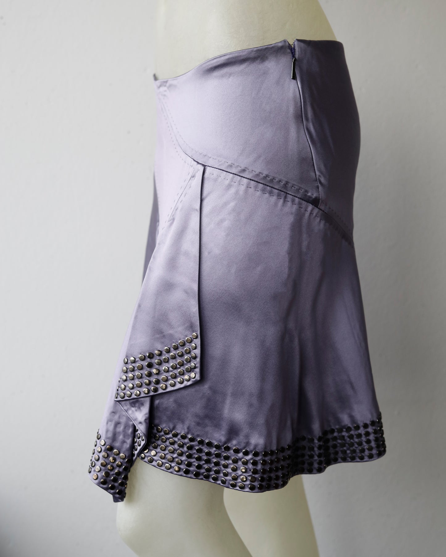 Roberto Cavalli silk skirt with rivets