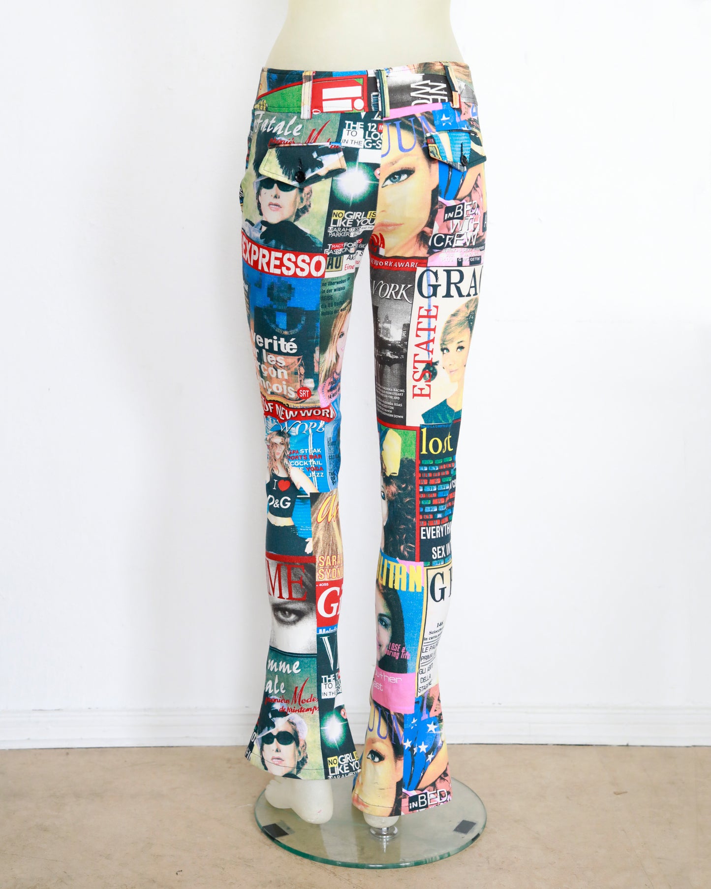 SS 2001 Iconic Dolce & Gabbana magazine print trousers