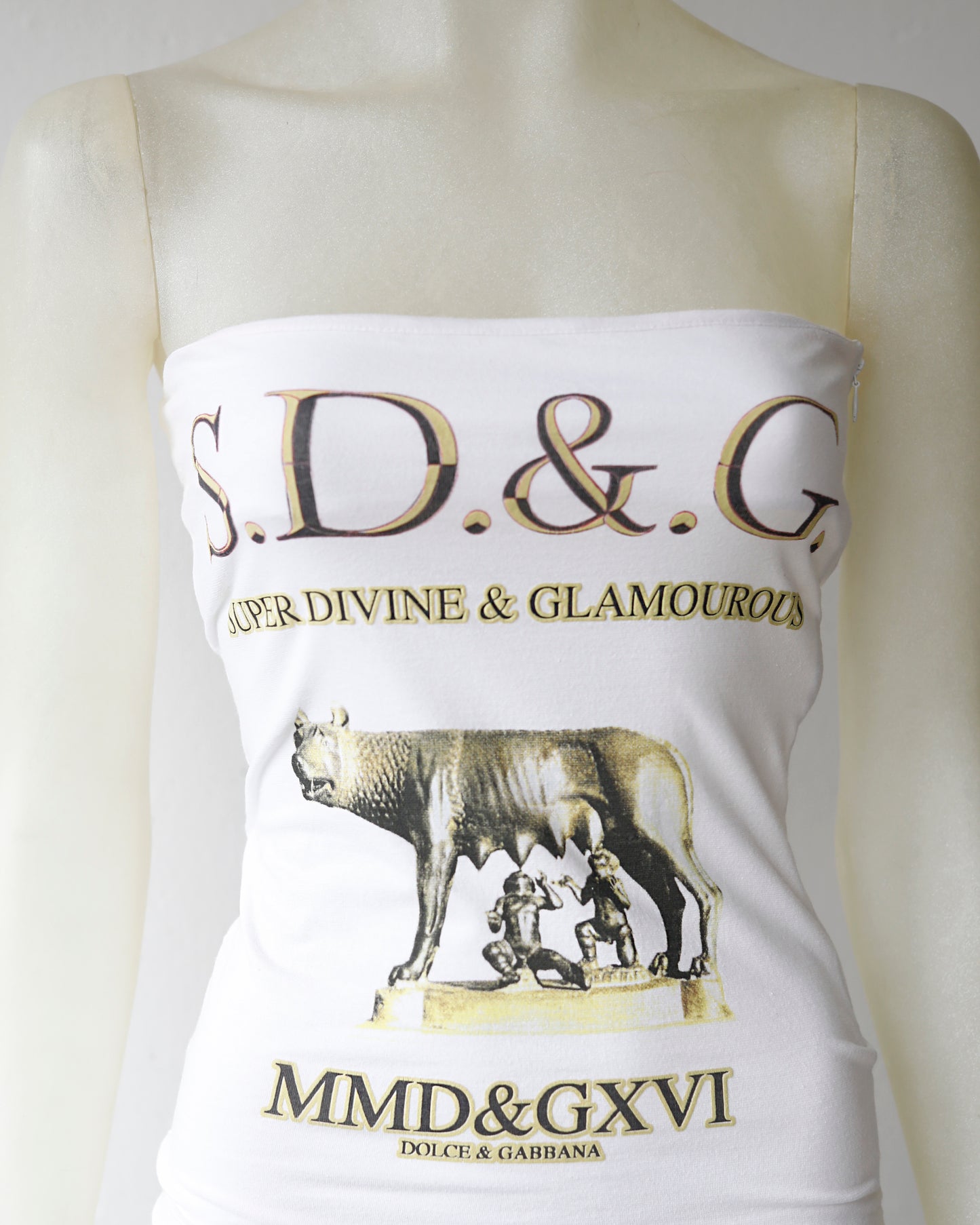 D&G Spring 2003 Rome Tube Runway dress with “Capitoline wolf” Print