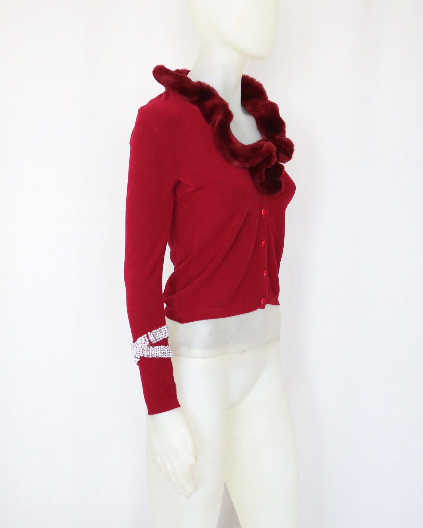 Blumarine Fur Collar Cardigan