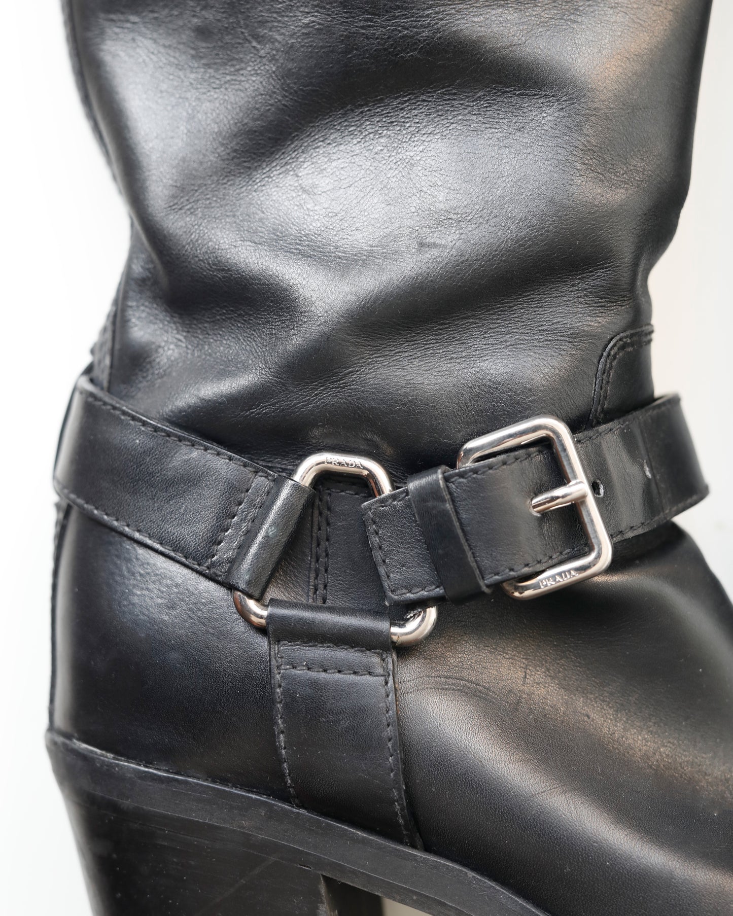 Prada Biker Boots with harness and chunky Sole