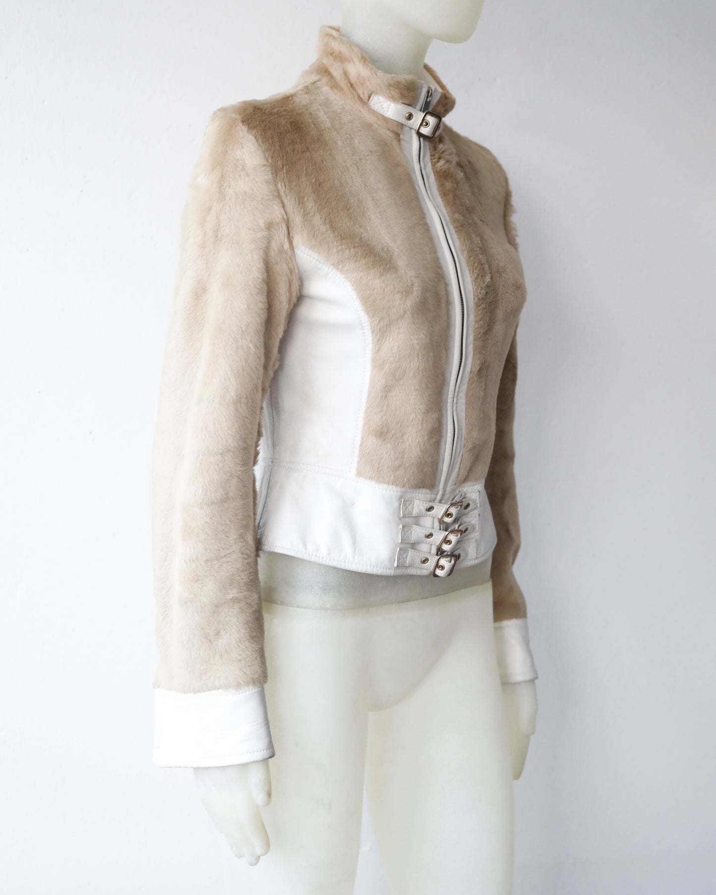 Dolce & Gabbana leather and fur biker jacket hi