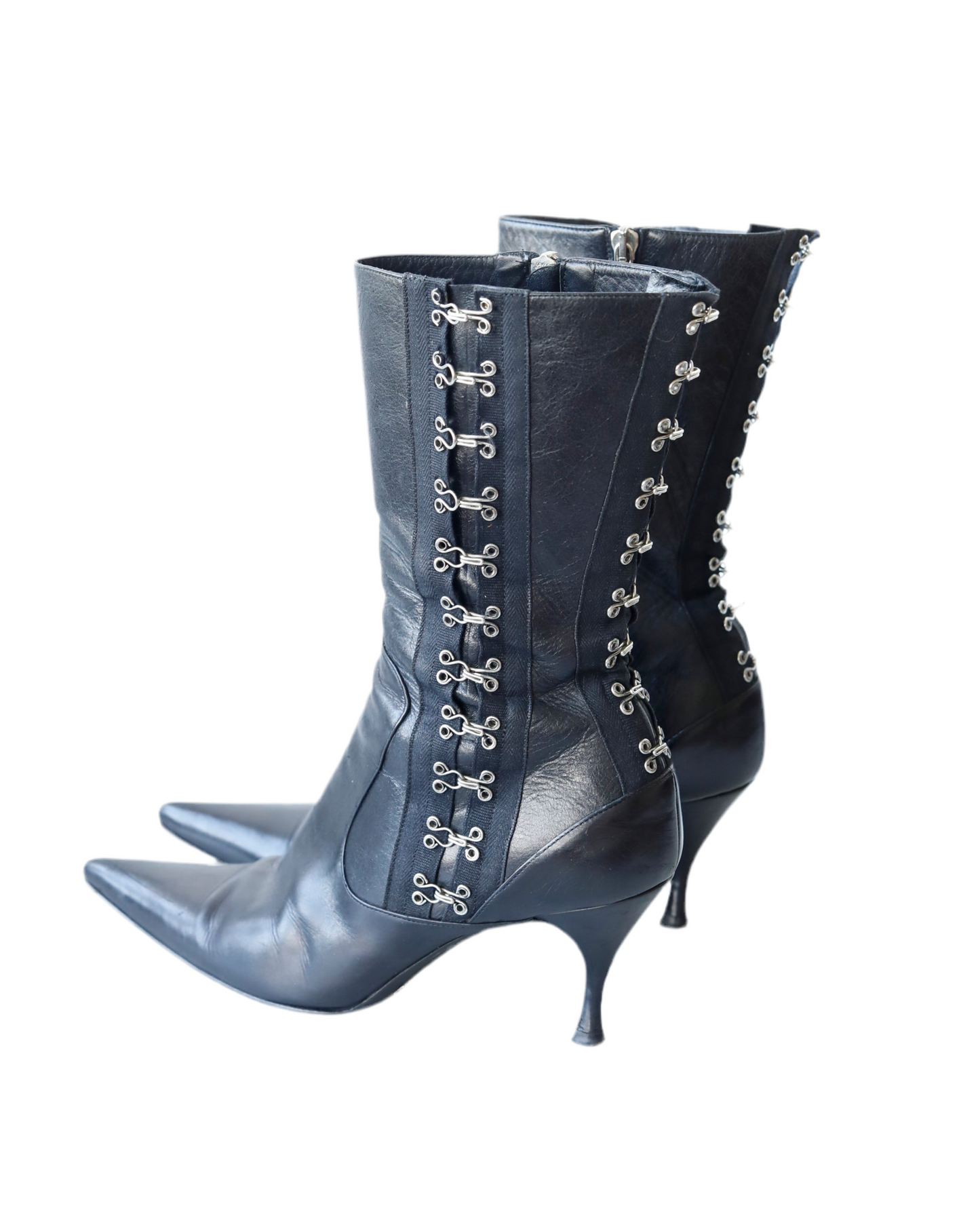 Dolce & Gabbana 2003 hock & eye closure boots