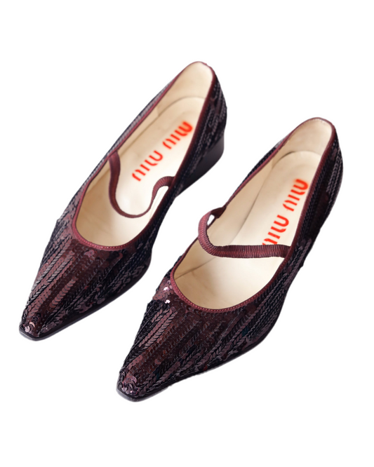Miu Miu FW 1997 runway Ballerinas with sequins