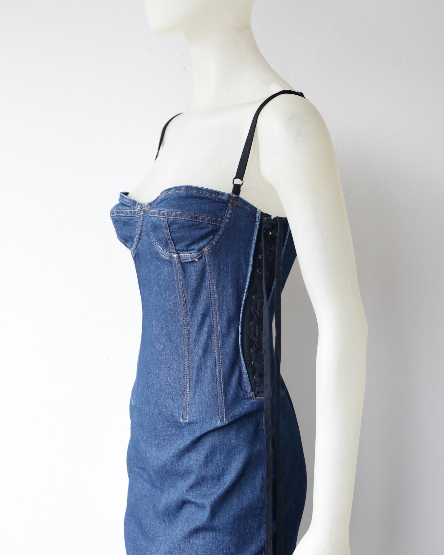 D&G denim corset dress with lacing