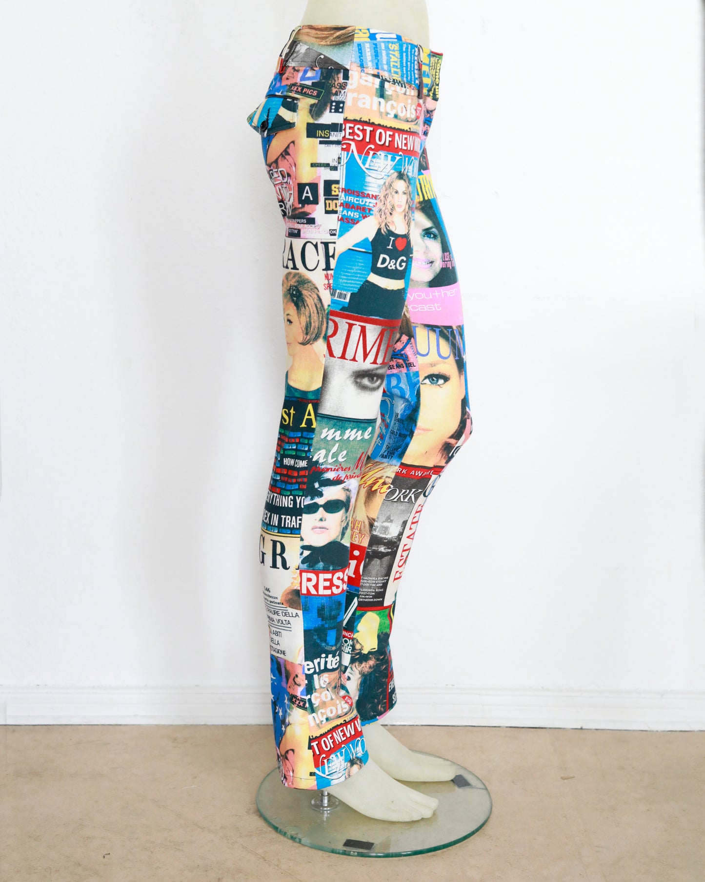SS 2001 Iconic Dolce & Gabbana magazine print trousers