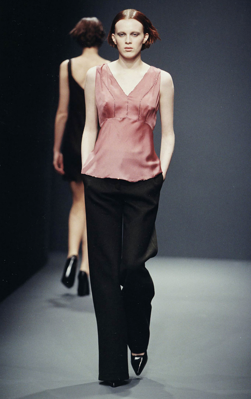 Prada Fall 1997 embroidered silk dress
