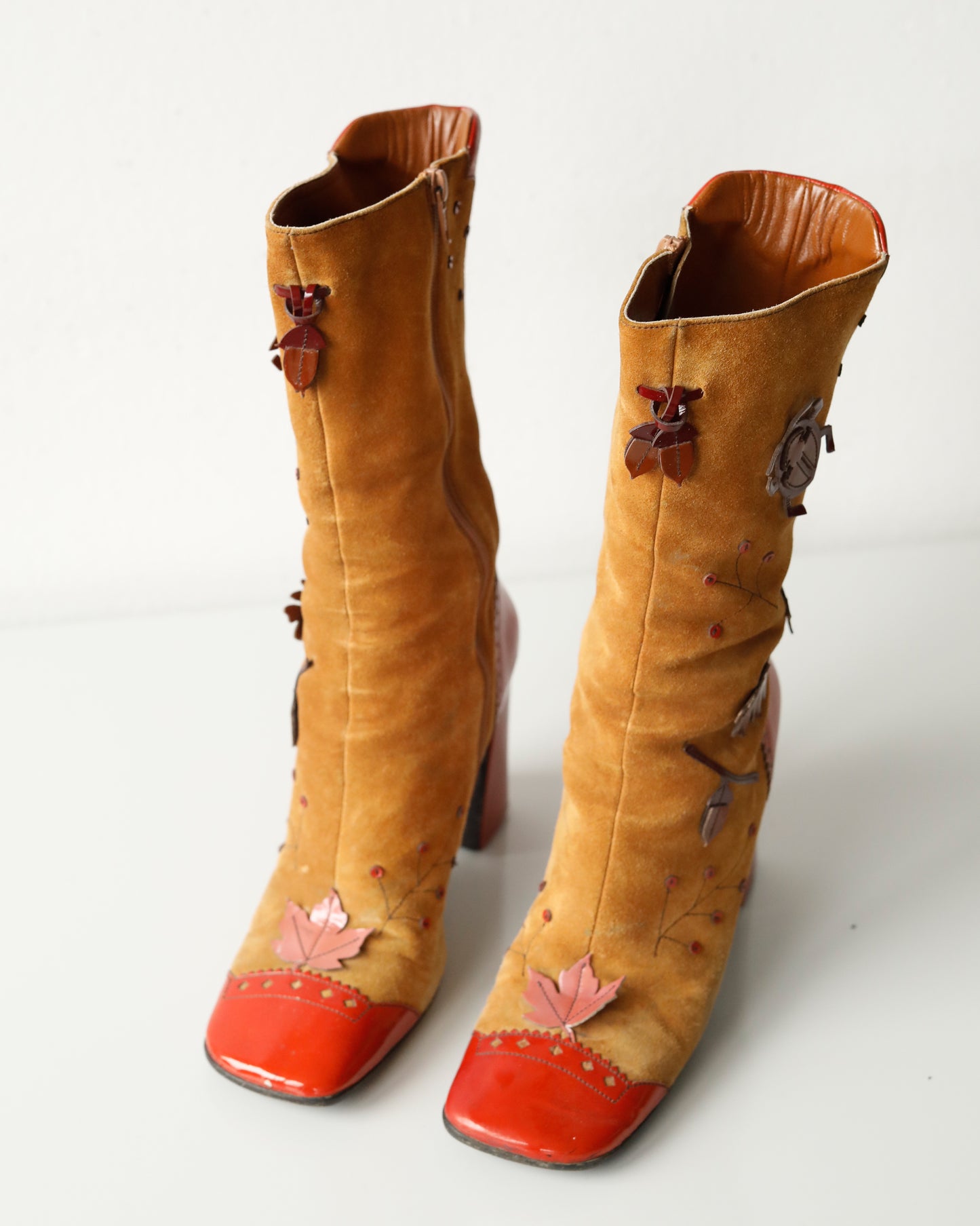 FW 1999 Prada Bug & Leaf Suede Boots