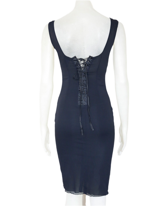 90ies Dolce & Gabbana Silk dress with lacing