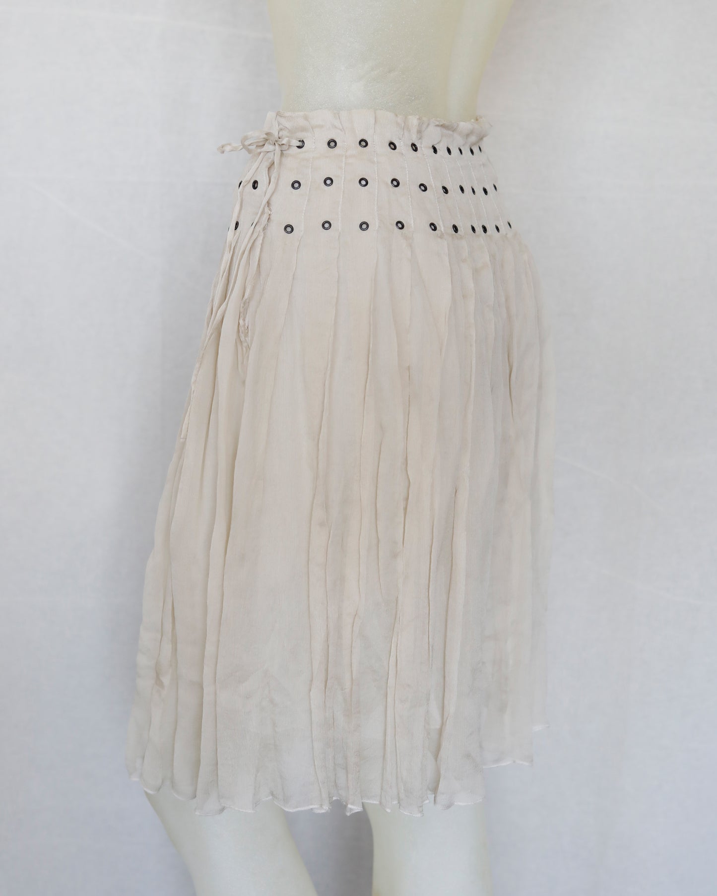 Prada Spring 2000 runway Silk Skirt with eyelets
