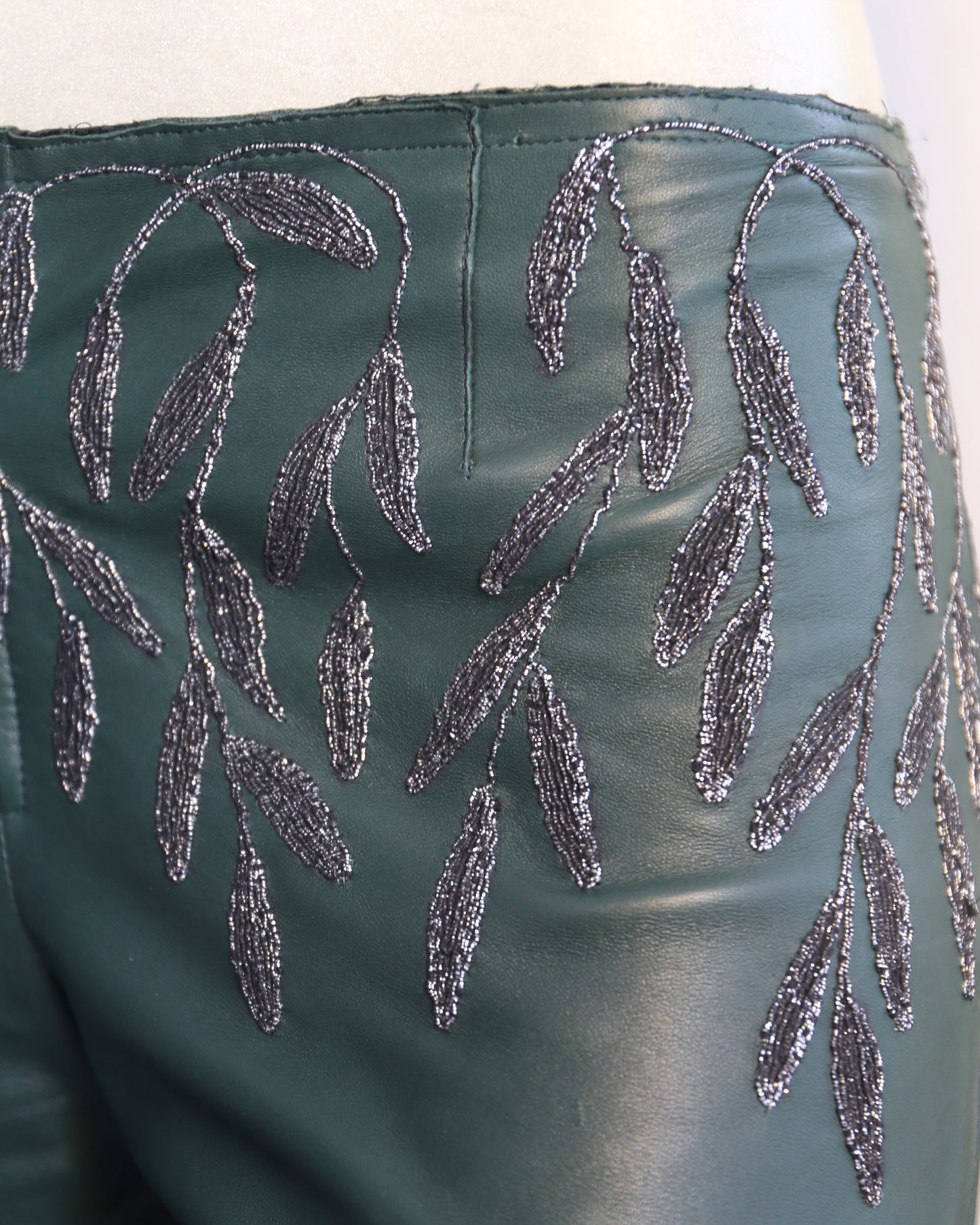 Gucci Fall 1999 embroidered leather pants