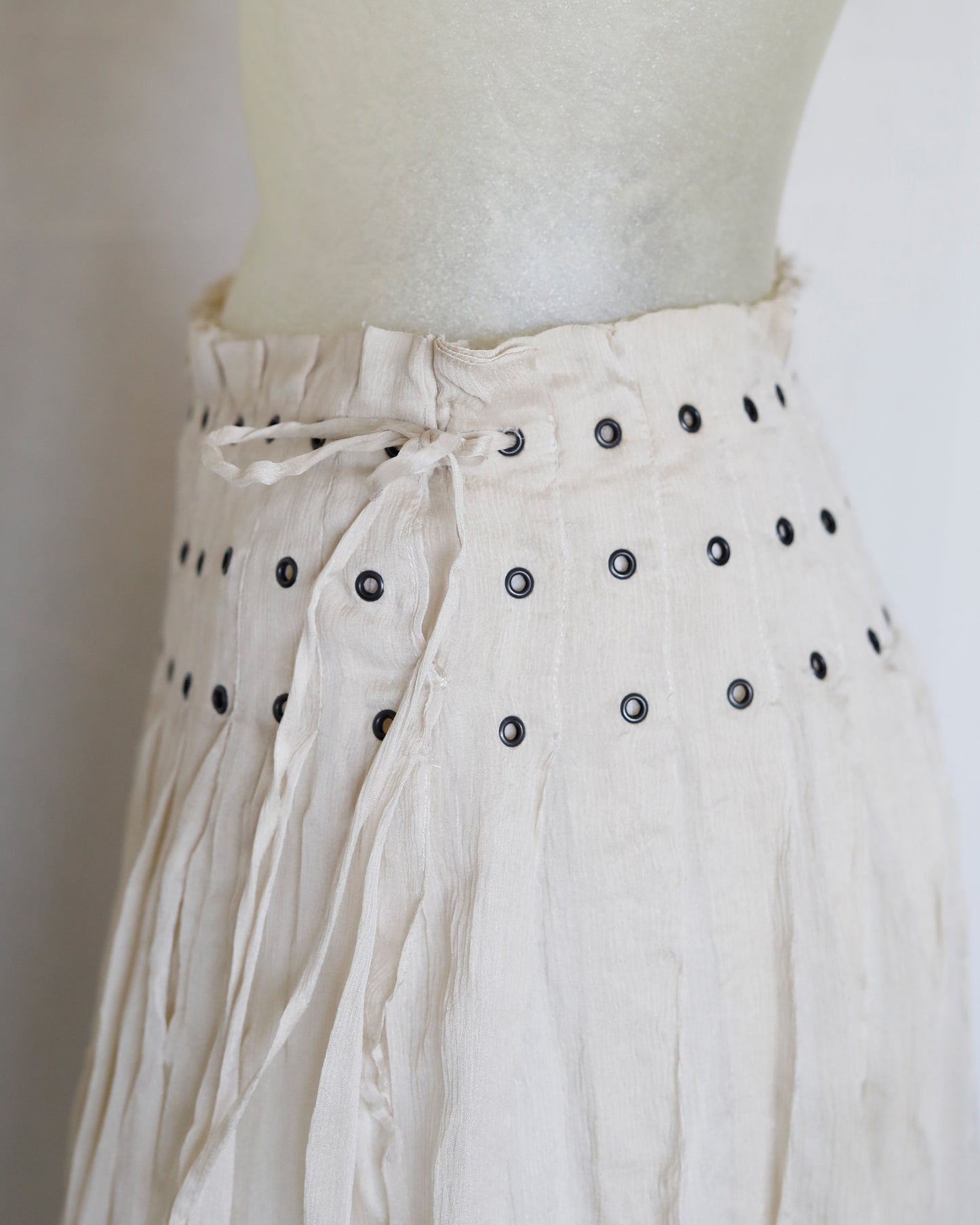 Prada Spring 2000 runway Silk Skirt with eyelets