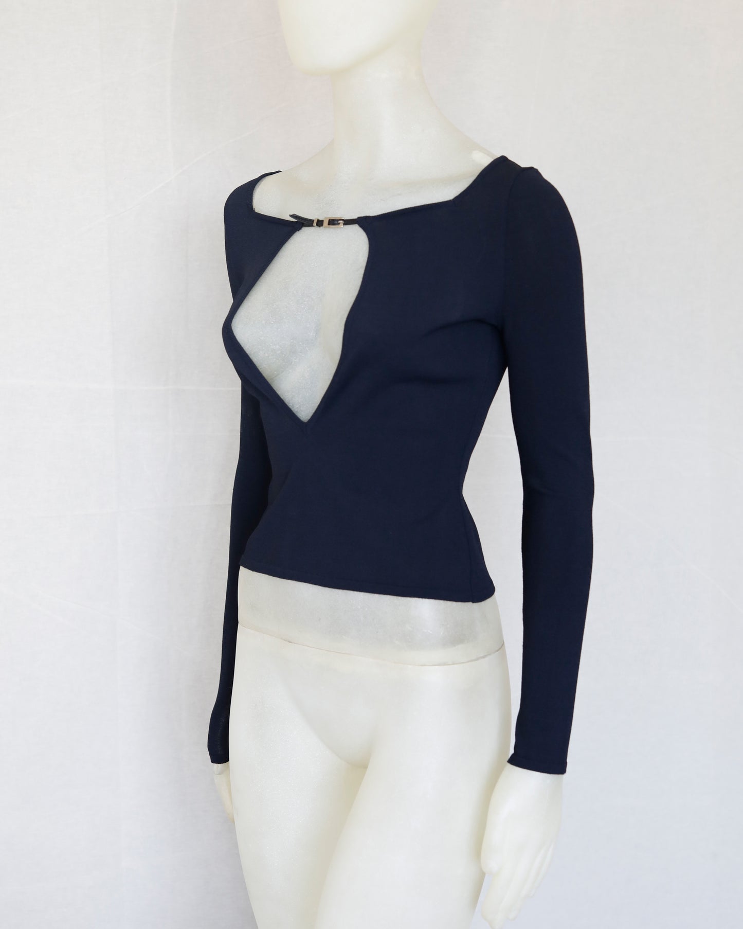 Gucci by Tom Ford Spring 1998 runway buckle top
