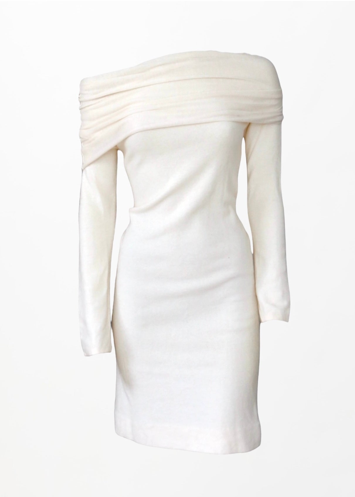 Vintage Cashmere off-the-shoulder dress