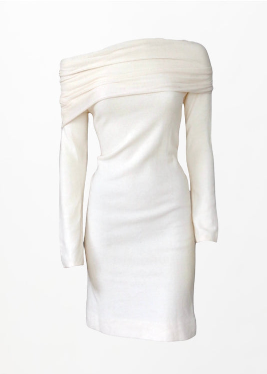 Vintage Cashmere off-the-shoulder dress