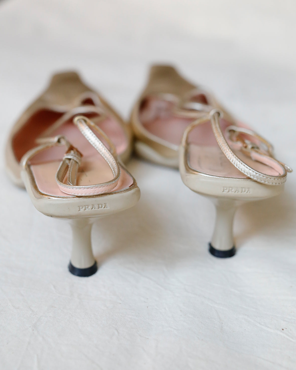 1990s Prada Golden Slingbacks