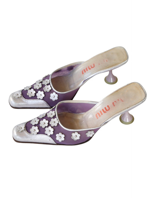 Miu Miu SS 1999 floral kitten heels