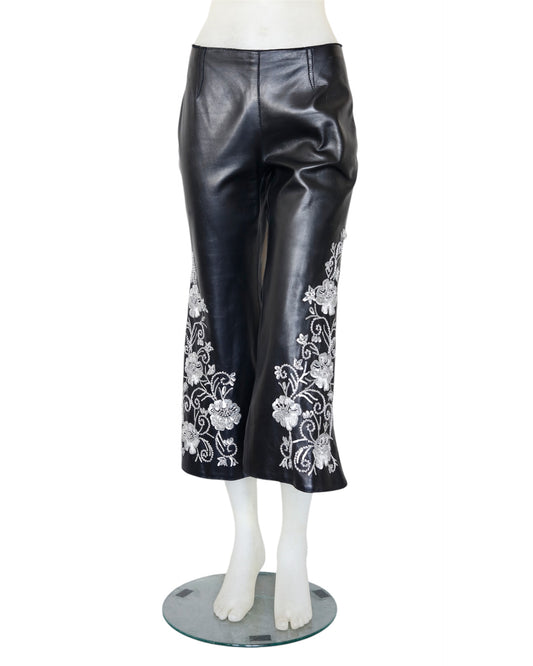 Dolce & Gabbana  FW 1999 embroided leather Pants