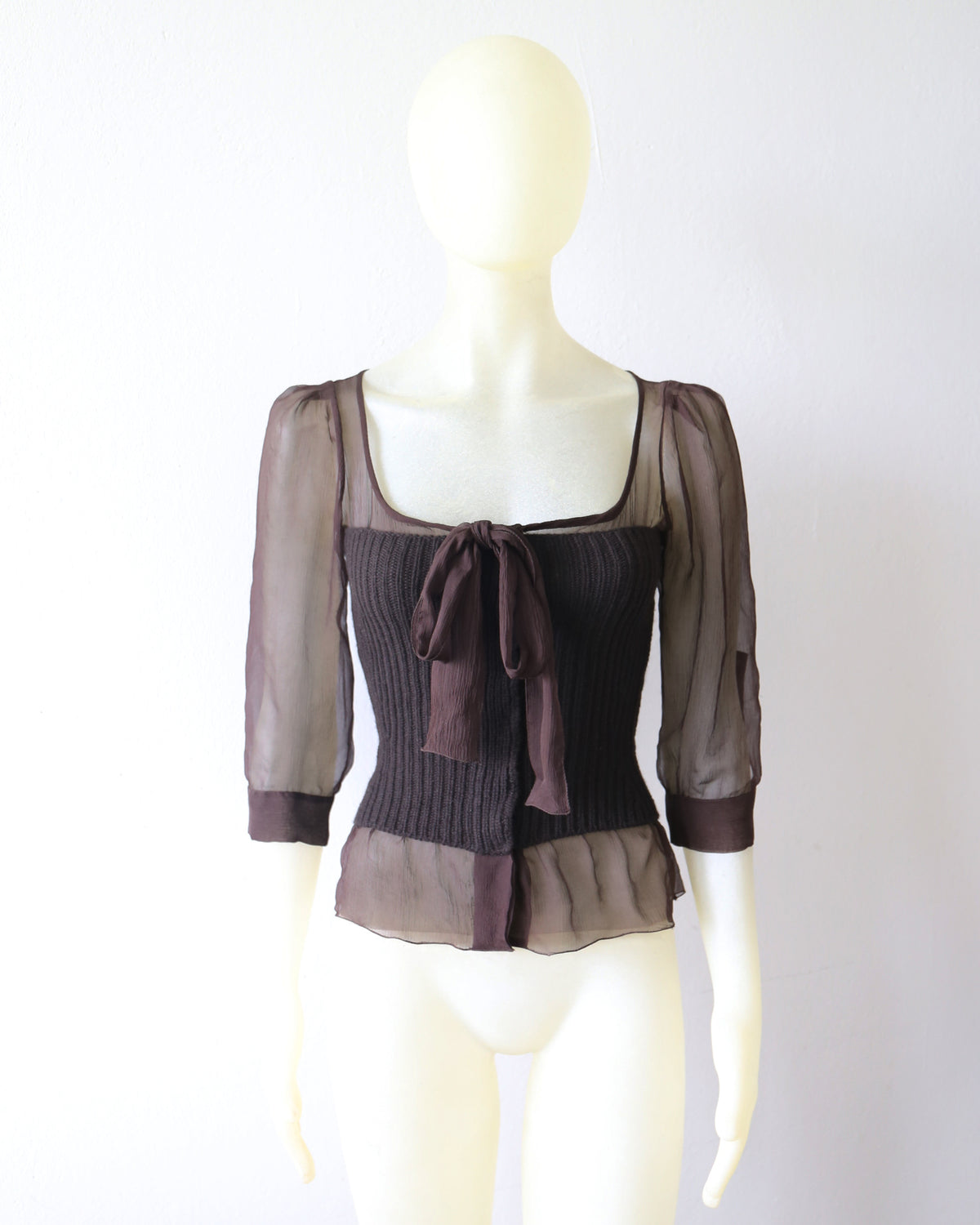Prada Silk & Wool Corset Blouse
