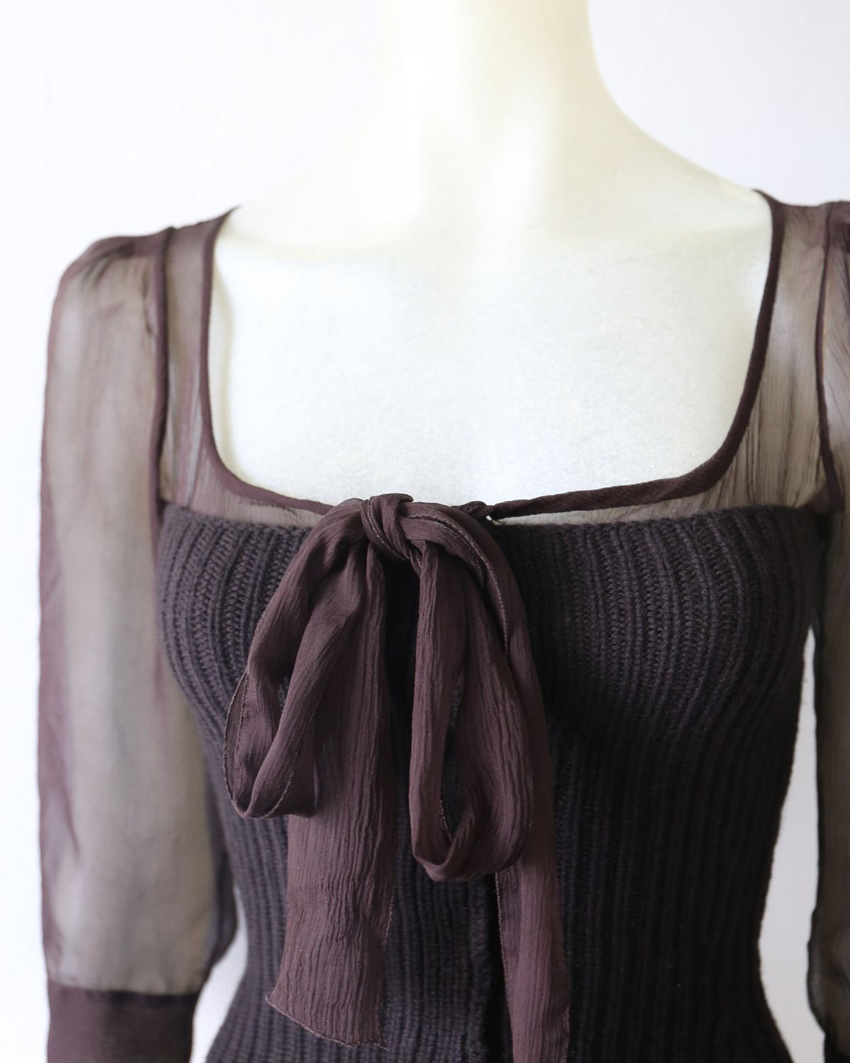 Prada Silk & Wool Corset Blouse