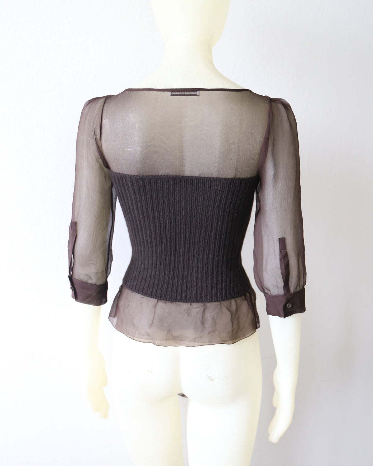 Prada Silk & Wool Corset Blouse