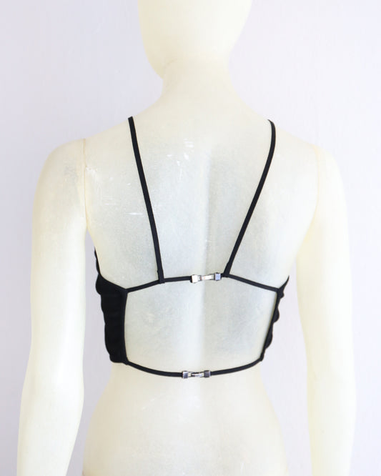 Spring 1998 Gucci Tom Ford Runway Black Backless Crop Top