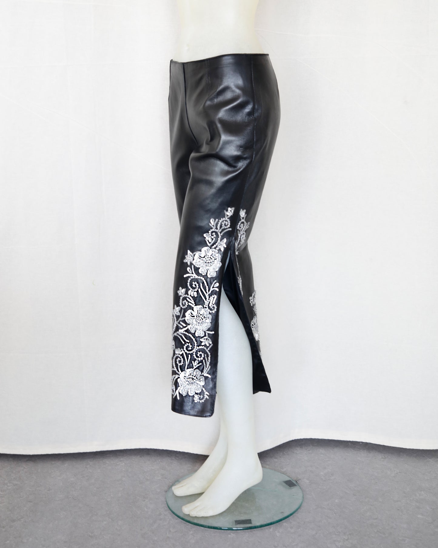 Dolce & Gabbana  FW 1999 embroided leather Pants
