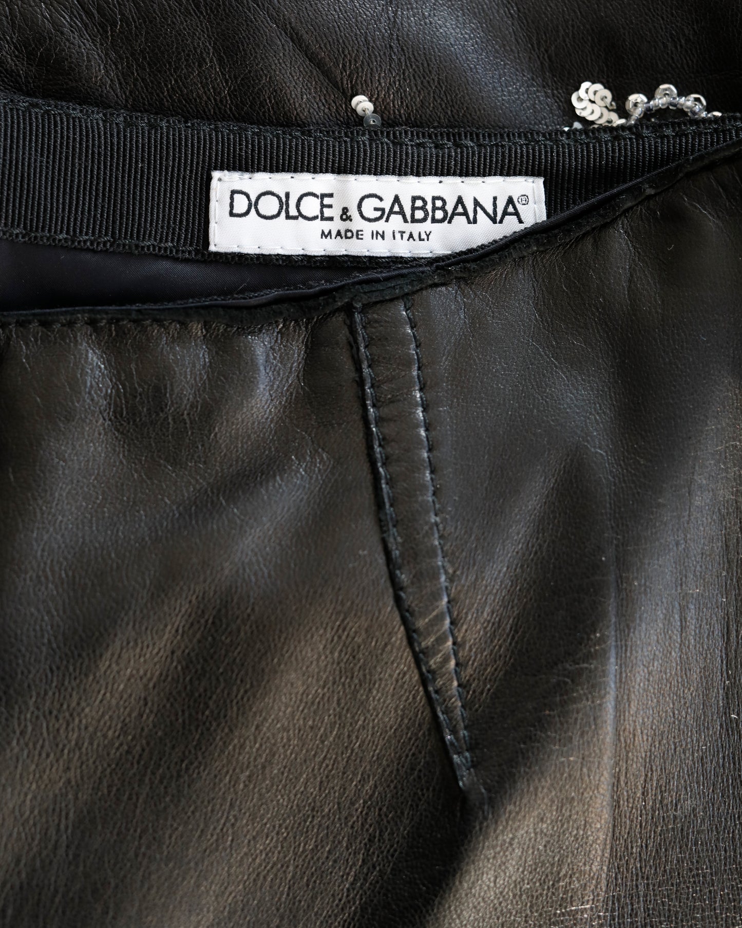 Dolce & Gabbana  FW 1999 embroided leather Pants