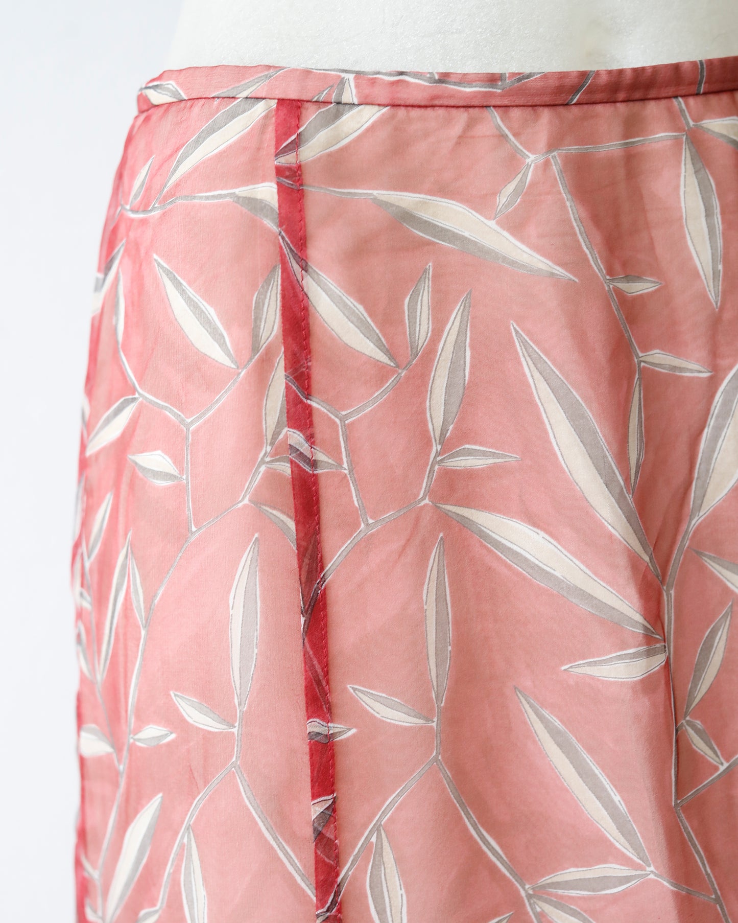 SS 1997 Prada Silk Leaf Skirt